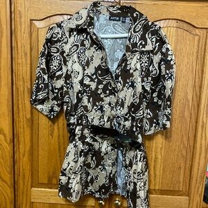 Apt 9 button-down top with belt